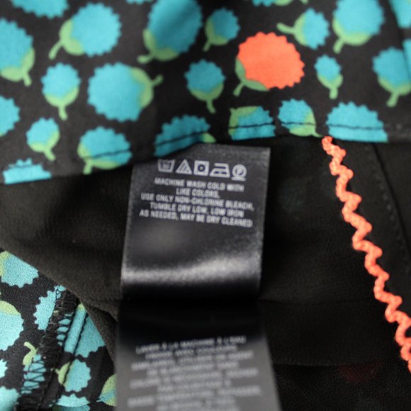 Anthropologie HD in Paris Dress Sz 0 Black Green Floral Faux Wrap ruffle V-neck - Picture 13 of 15